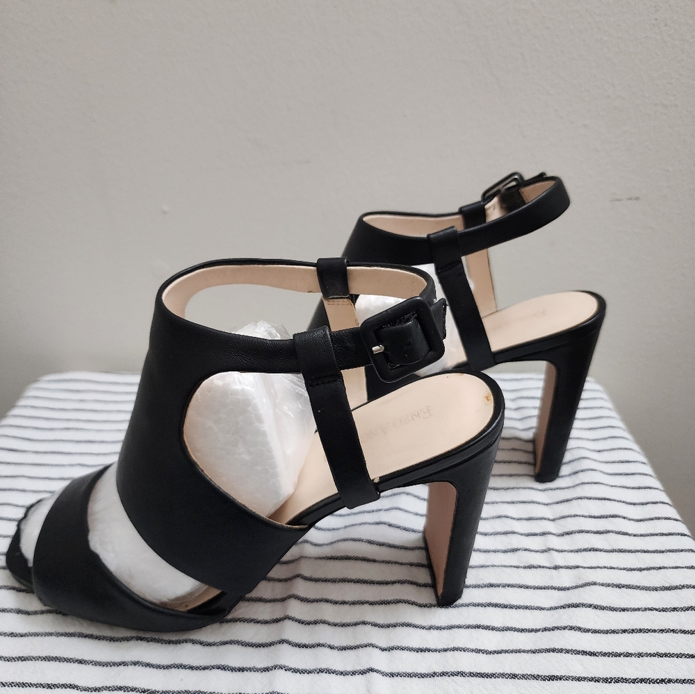 Enzo Angiolini Chic Black Open-Toe Heels - Picture 4 of 11